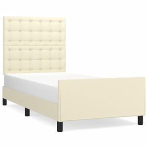 vidaXL Okvir za krevet s uzglavljem krem 80 x 200 cm od umjetne kože