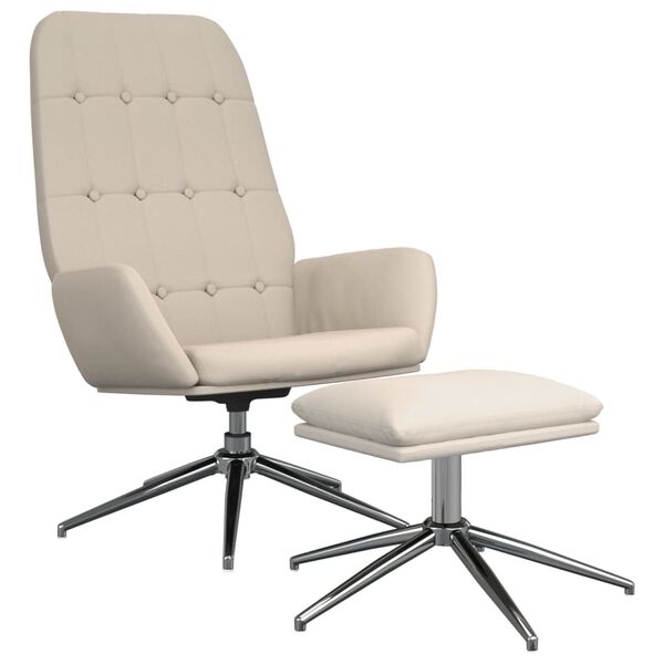 vidaXL Stolica za opu&scaron;tanje s osloncem za noge od mikrovlakana krem