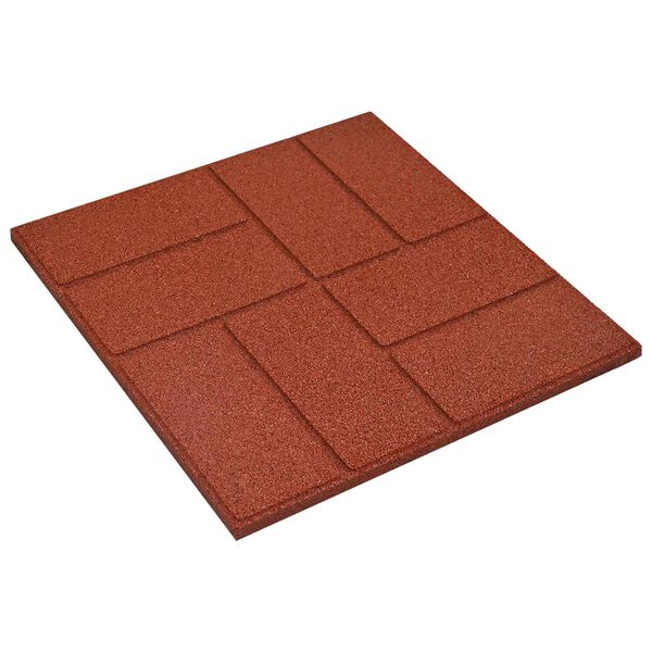 vidaXL Kamen za hodanje 6 pcs Crvena 40,5 x 40,5 x 2 cm Guma