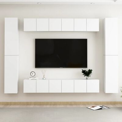vidaXL 10-dijelni set TV ormarića bijeli od iverice