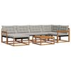 vidaXL Set vanjskih sofa s jastukom 7 pcs Prirodna i svijetlo siva