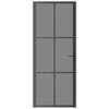 vidaXL Unutarnja vrata 83 x 201,5 cm crna od ESG stakla i aluminija