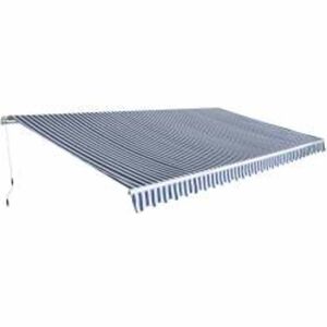 vidaXL Sklopiva tenda na ručno upravljanje 600 cm plavo-bijela