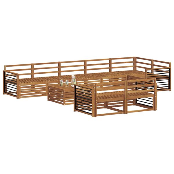 vidaXL Set vanjskih sofa 9 pcs Prirodna