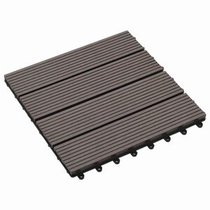 vidaXL Pločice za decking 11 pcs Tamno smeđa 30 x 30 cm