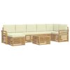 vidaXL Set vanjskih sofa 8 pcs Bijela i krem 59 x 59 x 37 cm Poliester
