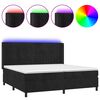 vidaXL Krevet box spring s madracem LED crni 200x200 cm bar&scaron;un