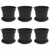vidaXL Saksije za biljke 6 pcs Crna &Oslash; 15 x 12 cm Plastika