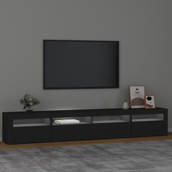 vidaXL TV ormarić s LED svjetlima crni 240 x 35 x 40 cm