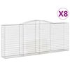 vidaXL Lučne gabionske ko&scaron;are 8 kom 400x50x160/180cm pocinčano željezo