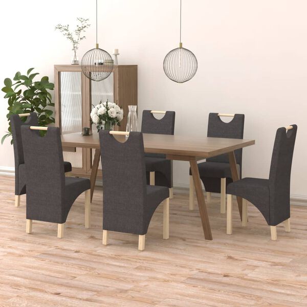 vidaXL Blagovaonske stolice od tkanine 6 kom tamnosive