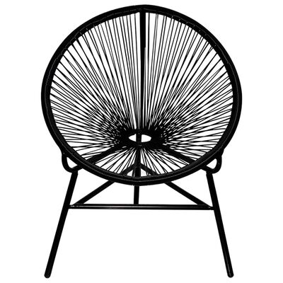 vidaXL Vrtna okrugla stolica od poliratana crna