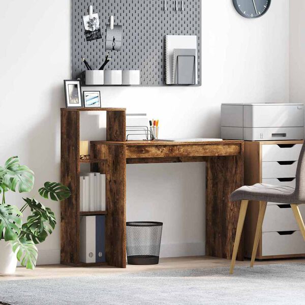 vidaXL Stol Dimljeni hrast 100 x 40 x 90 cm Konstruirano drvo