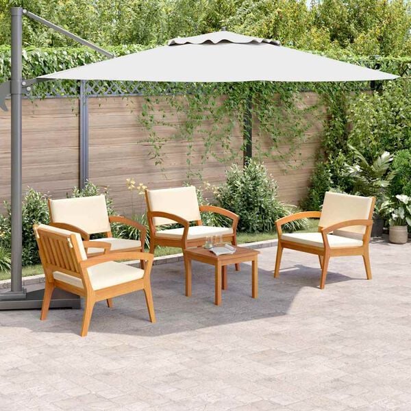 vidaXL Bistro set s jastukom 5 pcs Smeđa Poliester