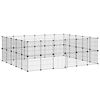 vidaXL Kavez za ljubimce s 44 panela i vratima crni 210 x 175 x 70 cm čelični