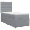 vidaXL Boxspring krevet s madracem Svjetlosiva Jjedan Tkanina