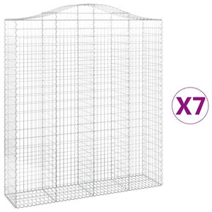 vidaXL Lučne gabionske ko&scaron;are 7 kom 200x50x220/240cm pocinčano željezo