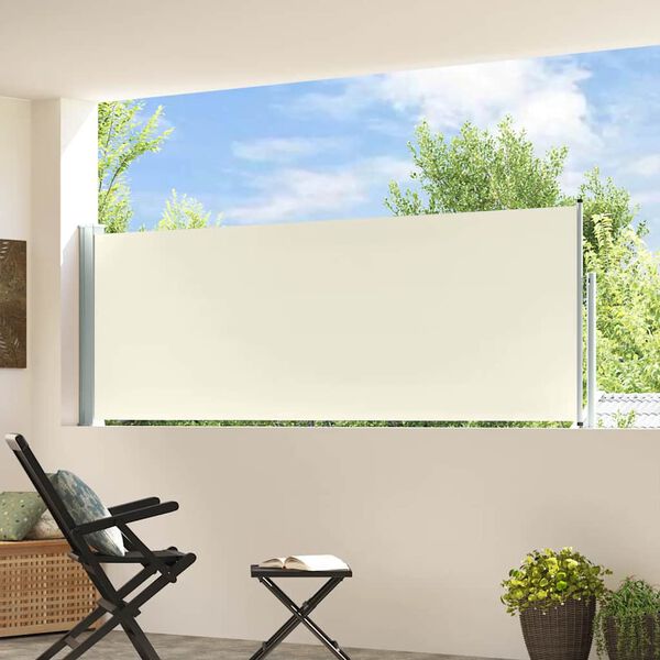 vidaXL Uvlačiva bočna tenda za terasu 100 x 300 cm krem