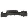 vidaXL 3-dijelni set sofa s jastucima tamnosivi od mikrovlakana