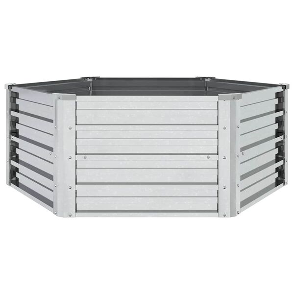 vidaXL Povišena vrtna gredica 129 x 45 cm od pocinčanog čelika srebrna