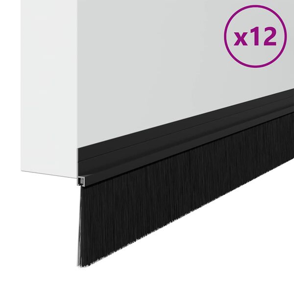 vidaXL Samoljepljivi pečati za vrata 12 pcs Crna 100 cm