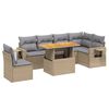 vidaXL 7-dijelni set vrtnih sofa od poliratana s jastucima bež