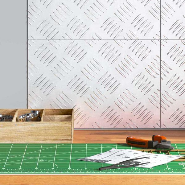 vidaXL Stepenica Pravokutni 4 pcs Srebrno 30 x 20 cm Aluminij