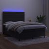 vidaXL Krevet box spring s madracem LED crni 140x190 cm bar&scaron;un