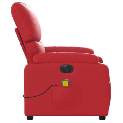 vidaXL Električni masažni naslonjač od umjetne kože crveni
