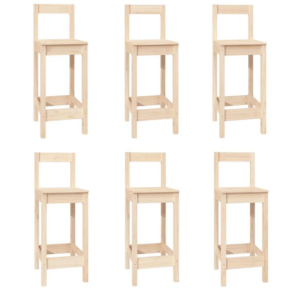 vidaXL 7-dijelni barski set od masivne borovine