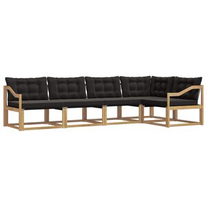 vidaXL Set vanjskih sofa s jastukom 5 pcs Bijela i crna