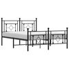 vidaXL Metalni okvir kreveta uzglavlje i podnožje crni 135x190 cm