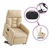 vidaXL Električni naslonjač na podizanje krem od mikrovlakana