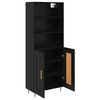vidaXL Highboard Crni hrast 69,5 x 34 x 180 cm Konstruirano drvo
