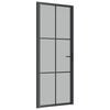 vidaXL Unutarnja vrata 83 x 201,5 cm crna od mat stakla i aluminija