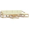 vidaXL Set vanjskih sofa 6 kom. Bijela i krem Poliester