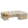 vidaXL 10-dijelni set vrtnih sofa s jastucima bež od poliratana