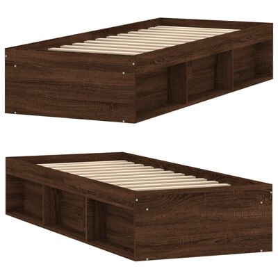 vidaXL Okvir za krevet smeđi hrast 75 x 190 cm mali za jednu osobu