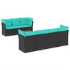 vidaXL 8-dijelni set vrtnih sofa od poliratana s jastucima sivi