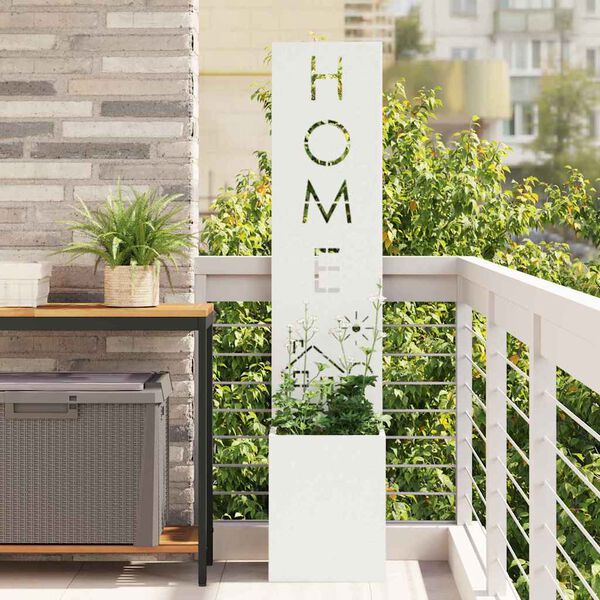 vidaXL Privatnost u vrtu Bijelo 32 x 140 cm Hladno valjana čelična