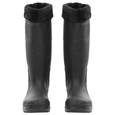 vidaXL Čizme za kišu s uklonjivim čarapama crne veličina 39 PVC