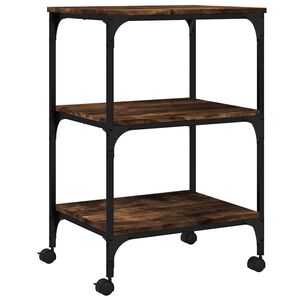 vidaXL Stalak za pisač s 3 razine boja hrasta 50 x 41 x 75 cm drveni