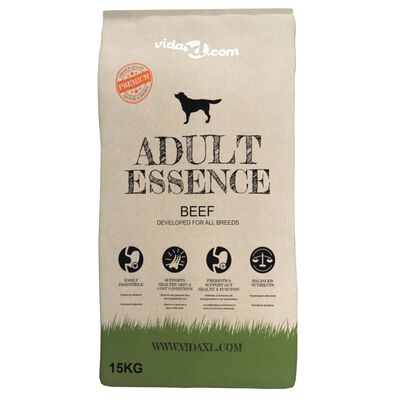 vidaXL Premium suha hrana za pse Adult Essence Beef 15 kg