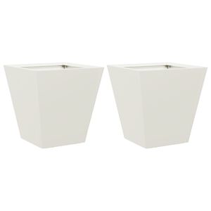 vidaXL Vrtne sadilice 2 kom bijele 30x30x30 cm čelične