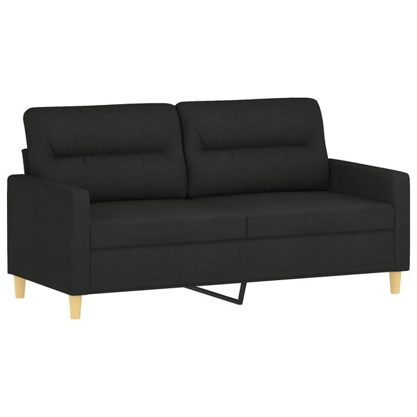 vidaXL 3-dijelni set sofa s jastucima crni od tkanine