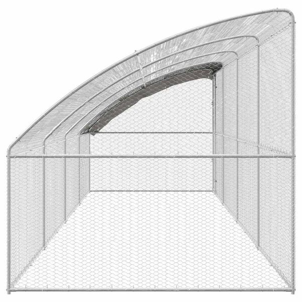 vidaXL Kavez za piliće 4 pcs Srebrno 800 x 200 x 200 cm Čelik i PE