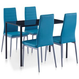 vidaXL Petodijelni blagovaonski set plavi
