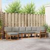 vidaXL Set vanjskih sofa s jastukom 7 pcs Prirodna i svijetlo siva