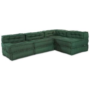 vidaXL Modularna sofa Tkanina Zelena 210 x 140 x 56 cm