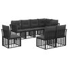 vidaXL Set vanjskih sofa Crna Poliester